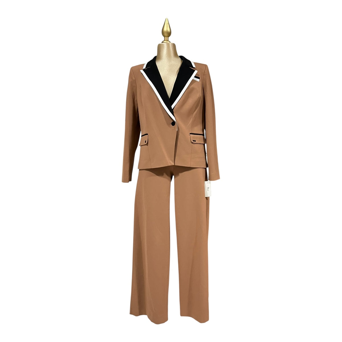 Conjunto De Saco Y Pantalón Tabaco /Negro Para Dama MUSSI