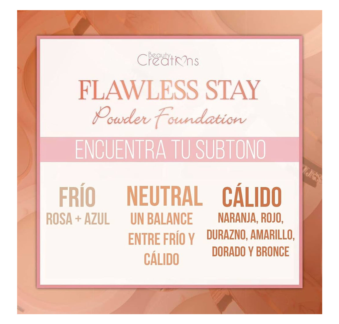 Base En Polvo FLAWLESS STAY POWDER FOUNDATION Beauty Creations Tono 12.0
