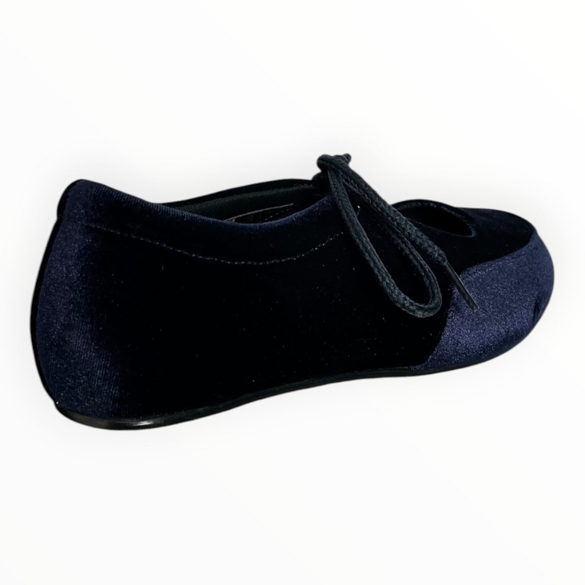 Balerinas De Terciopelo Color Azul Con Agujetas Senties