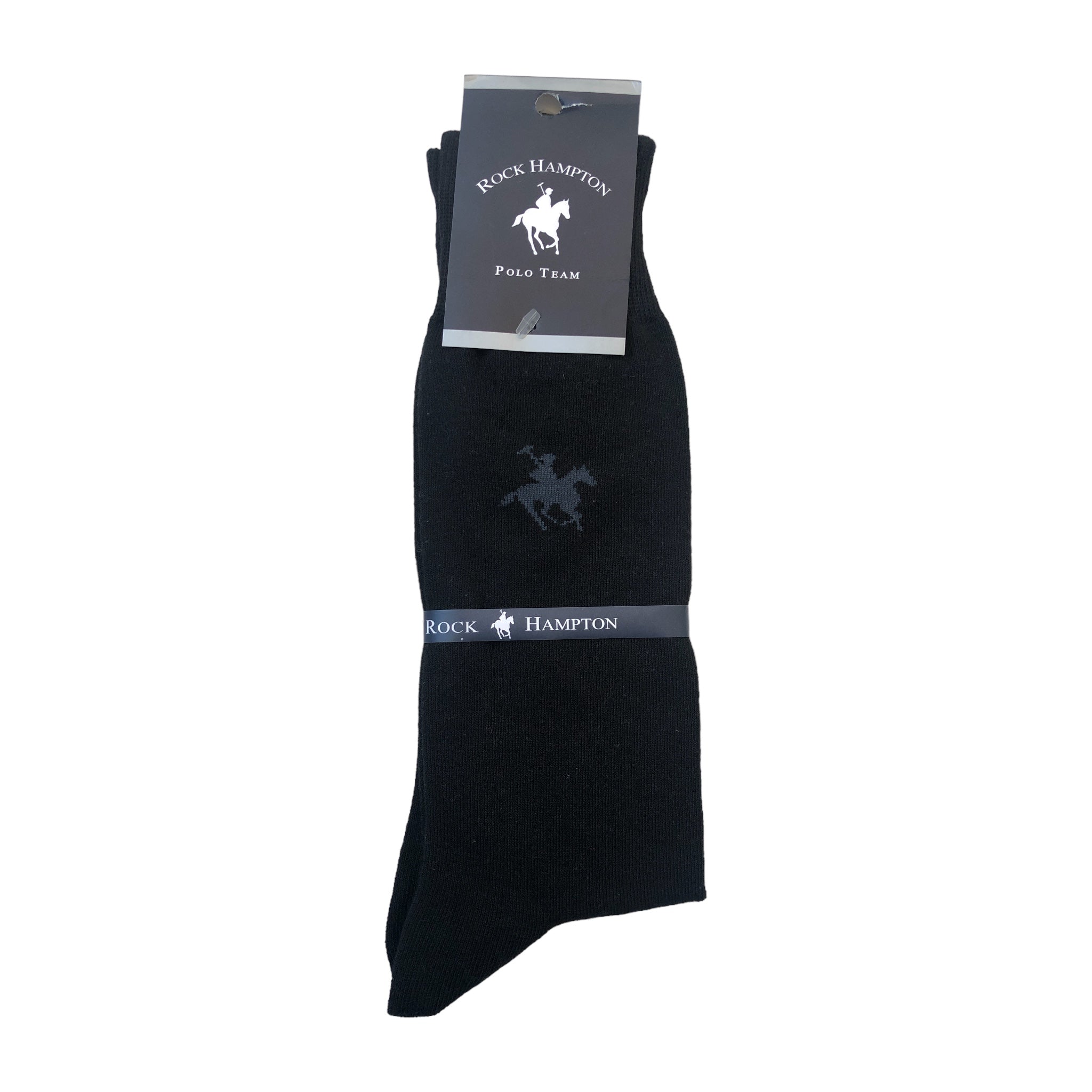 Calcetines Color Liso Negro Rock Hampton Polo Team