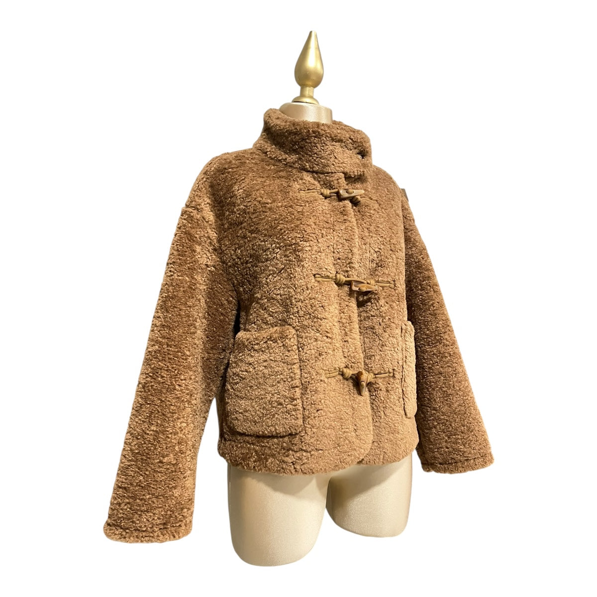 Abrigo Camello Con Bolsa Para Dama Mussi