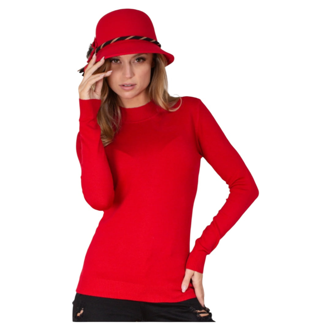 Blusa Rojo Manga Larga Cuello MUSSI