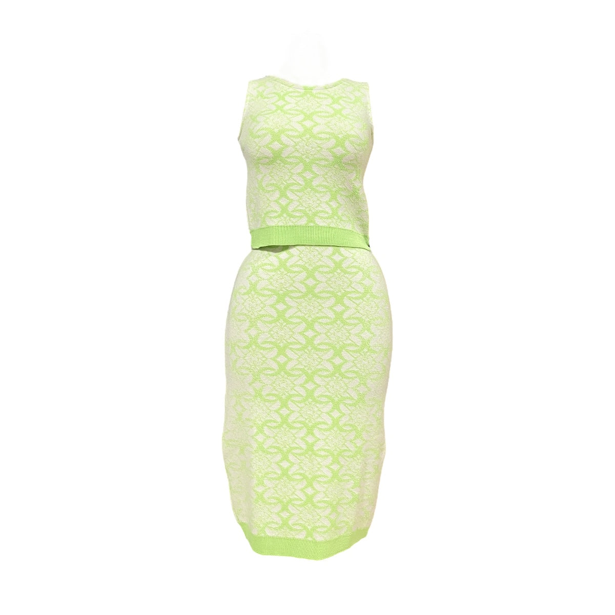 Conjunto Blusa/Falda Lápiz Color Verde Neón OM