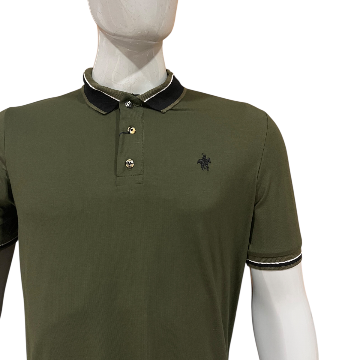 Playera Polo Color Olivo Rock Hampton Polo Team