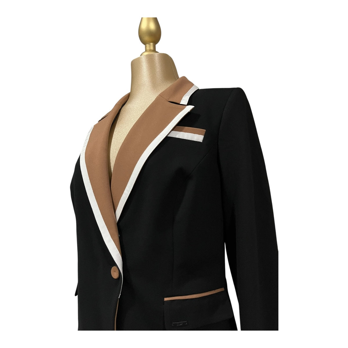 Conjunto De Saco Y Pantalón Negro/Tabaco Para Dama MUSSI