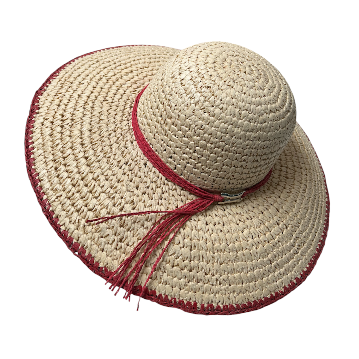 Sombrero Playero Paja Rojo PREMIER
