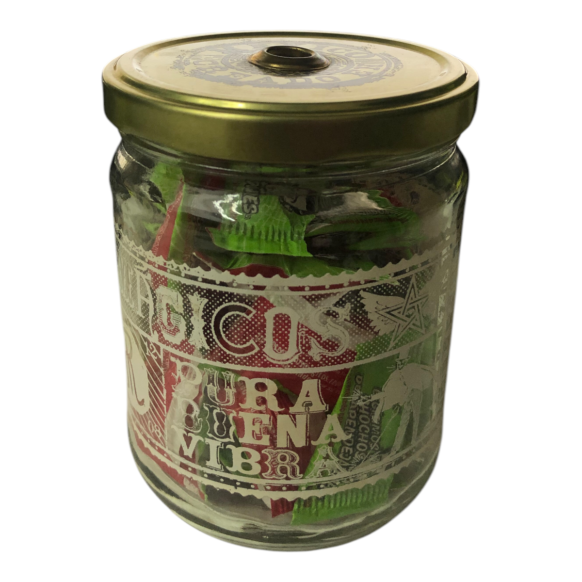 Frasco Cristal Con Dulces Legítimos Chochos Desapendejadores Remedios Mágicos