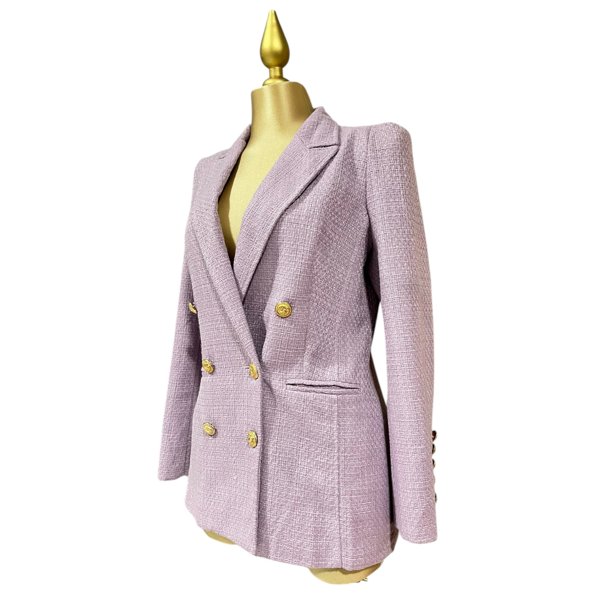Blazer Elegante Tipo Tweed Lila LC