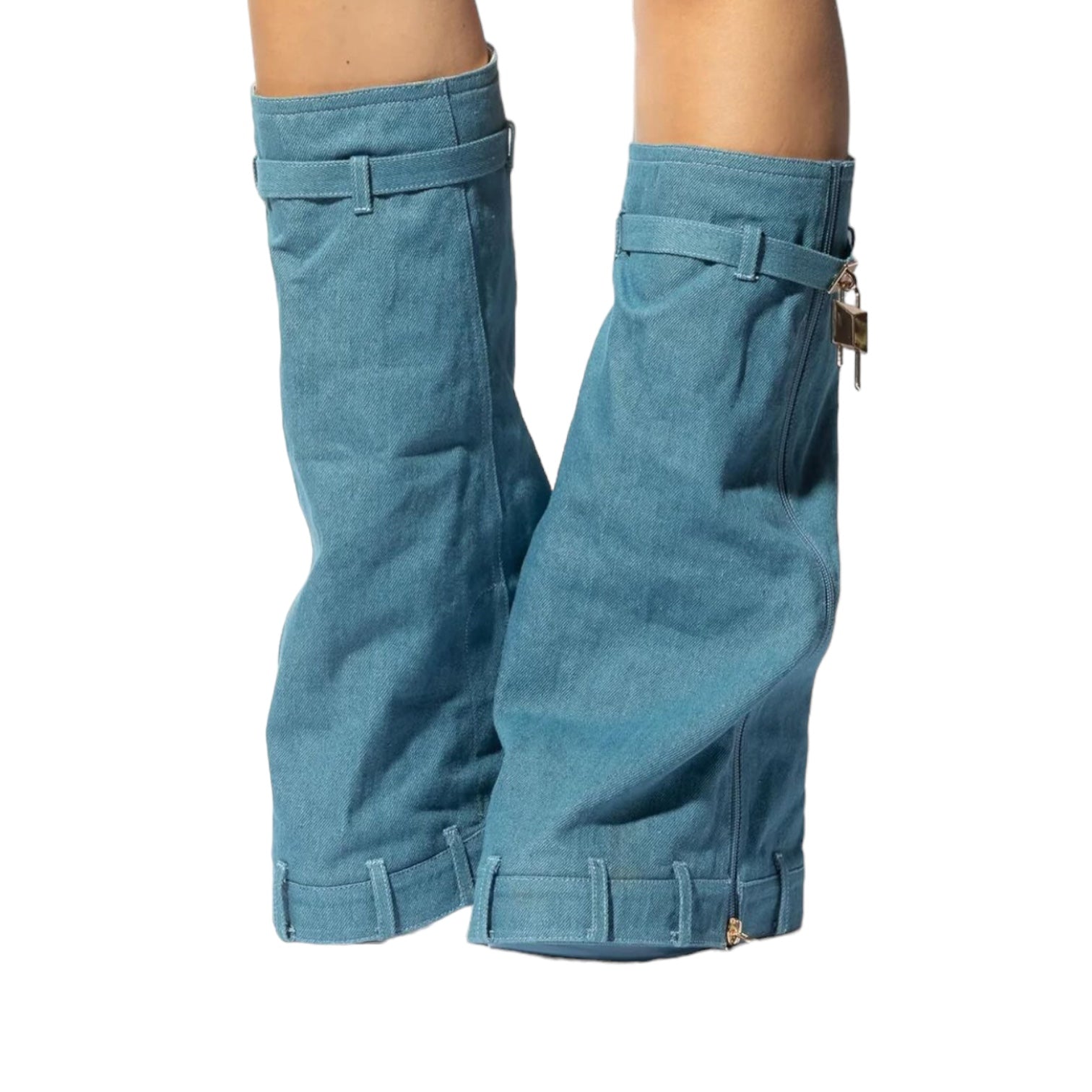 Botas Vaqueras Tipo Pantalón Denim Mata Shoes