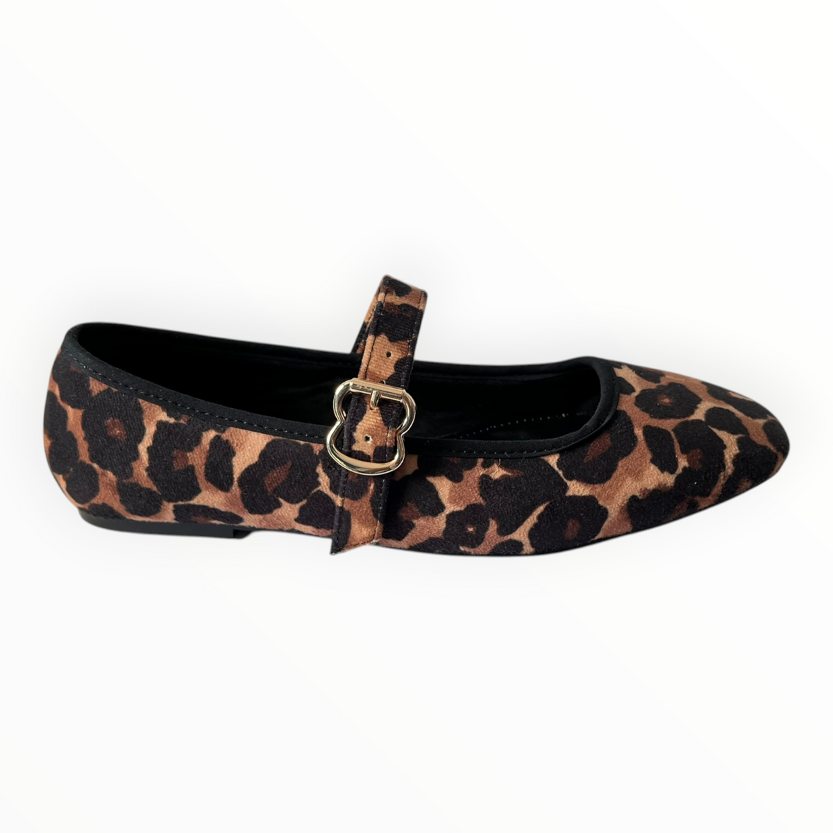 Zapato Bailarina Mary Jane Animal Print Senties