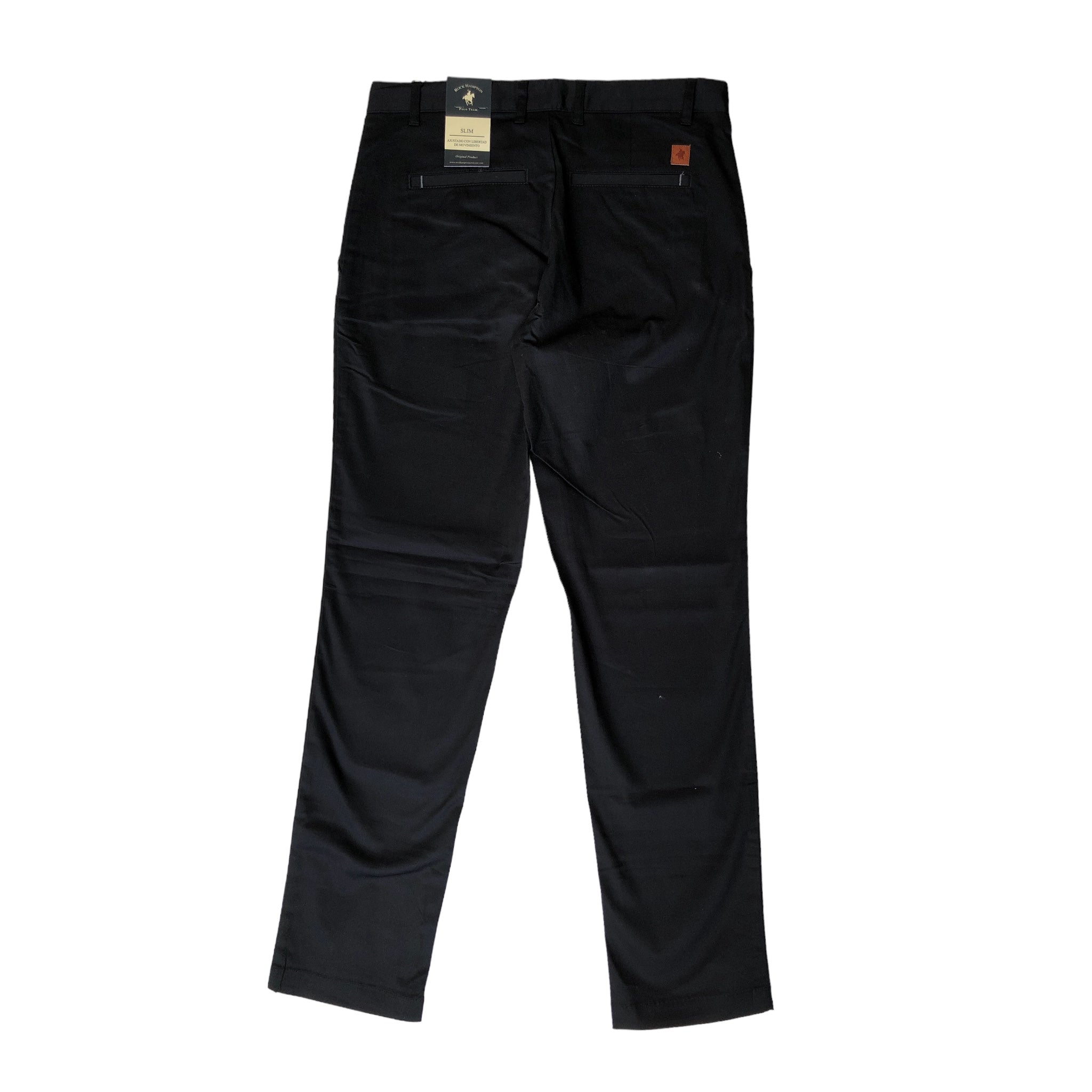Pantalón Liso Color Negro Para Caballero Rock Hampton Polo Team