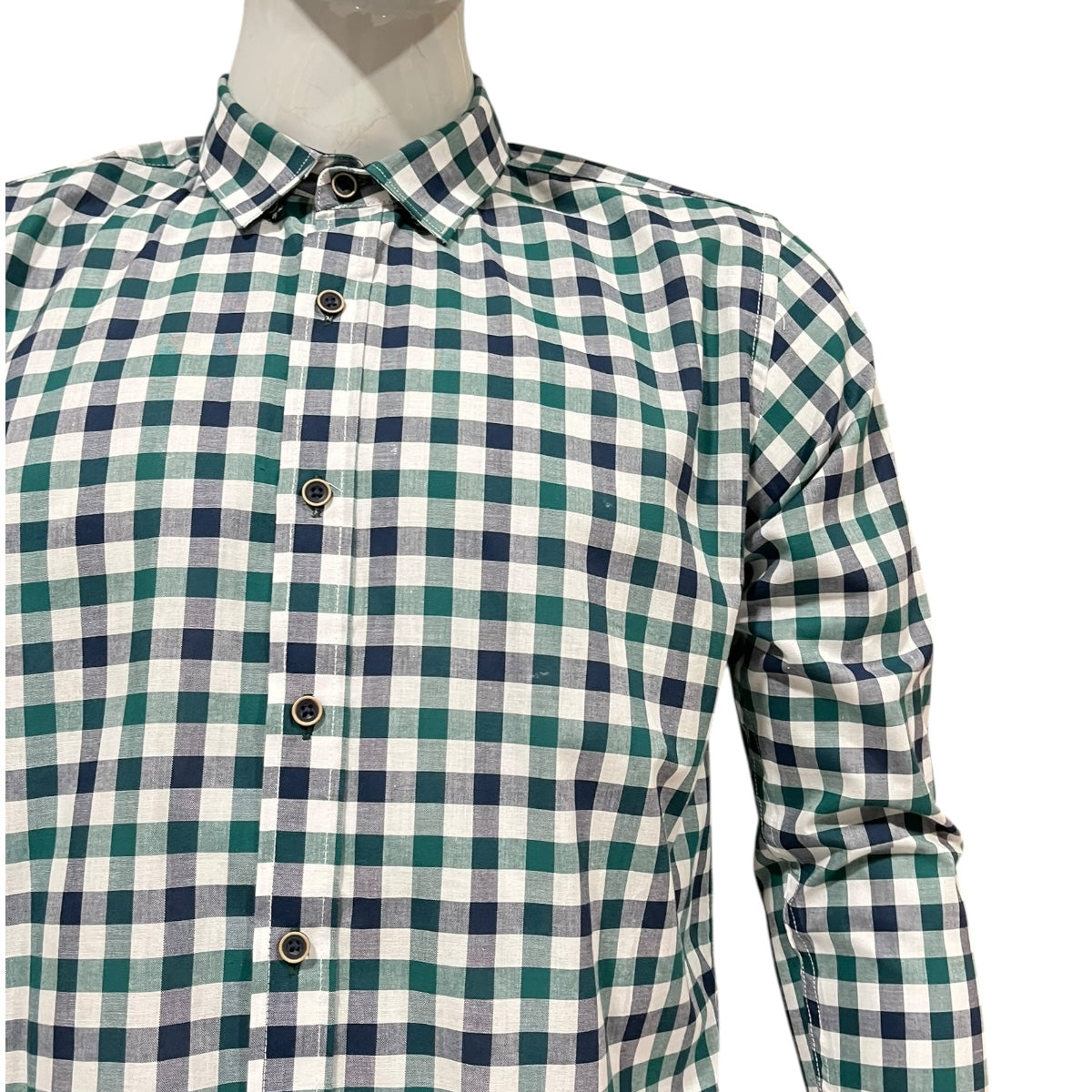 Camisa Verde/Marino Cuadros Para Caballero ZAREVICH COLLECTION