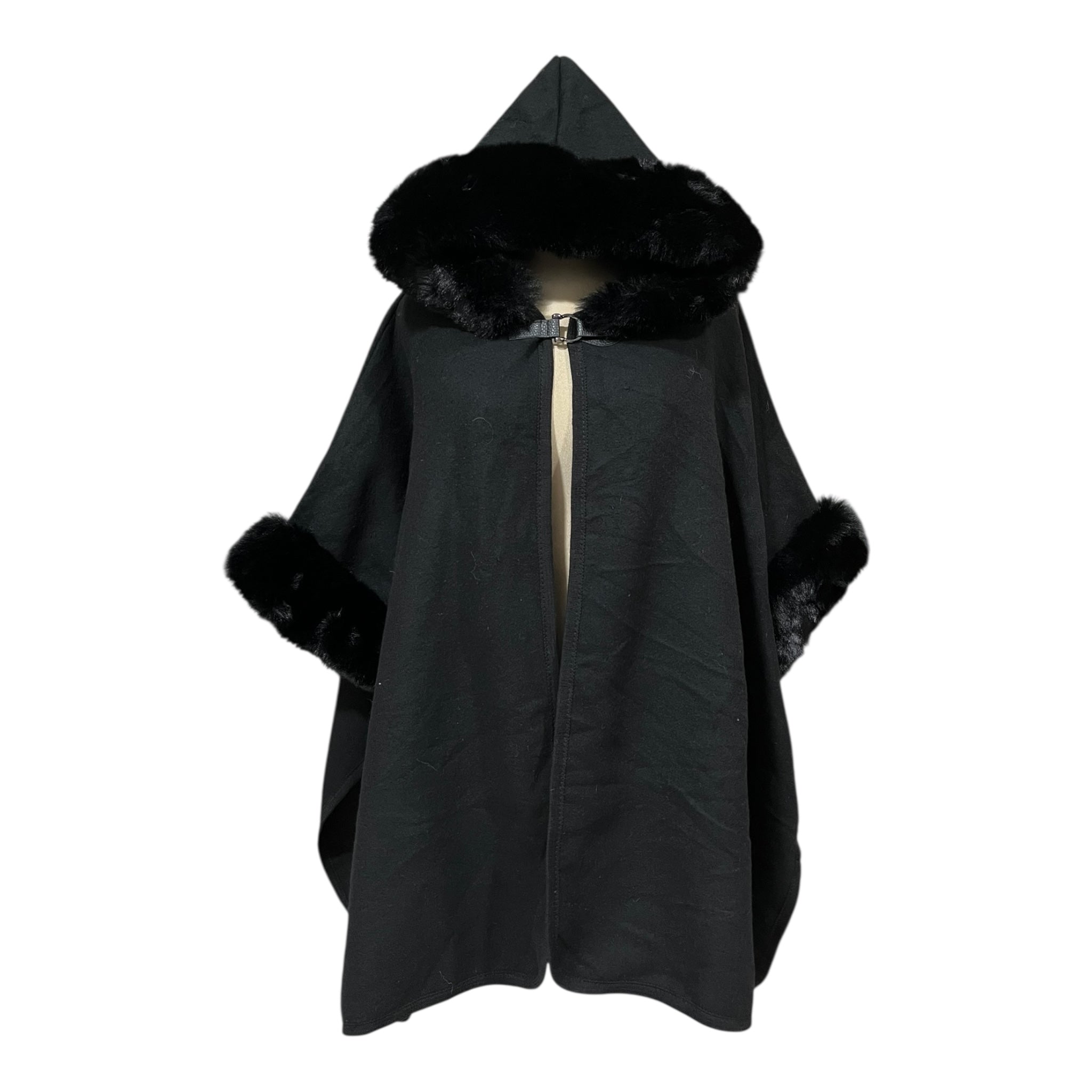 Capa Negro Con Gorro Para Dama MUSSI