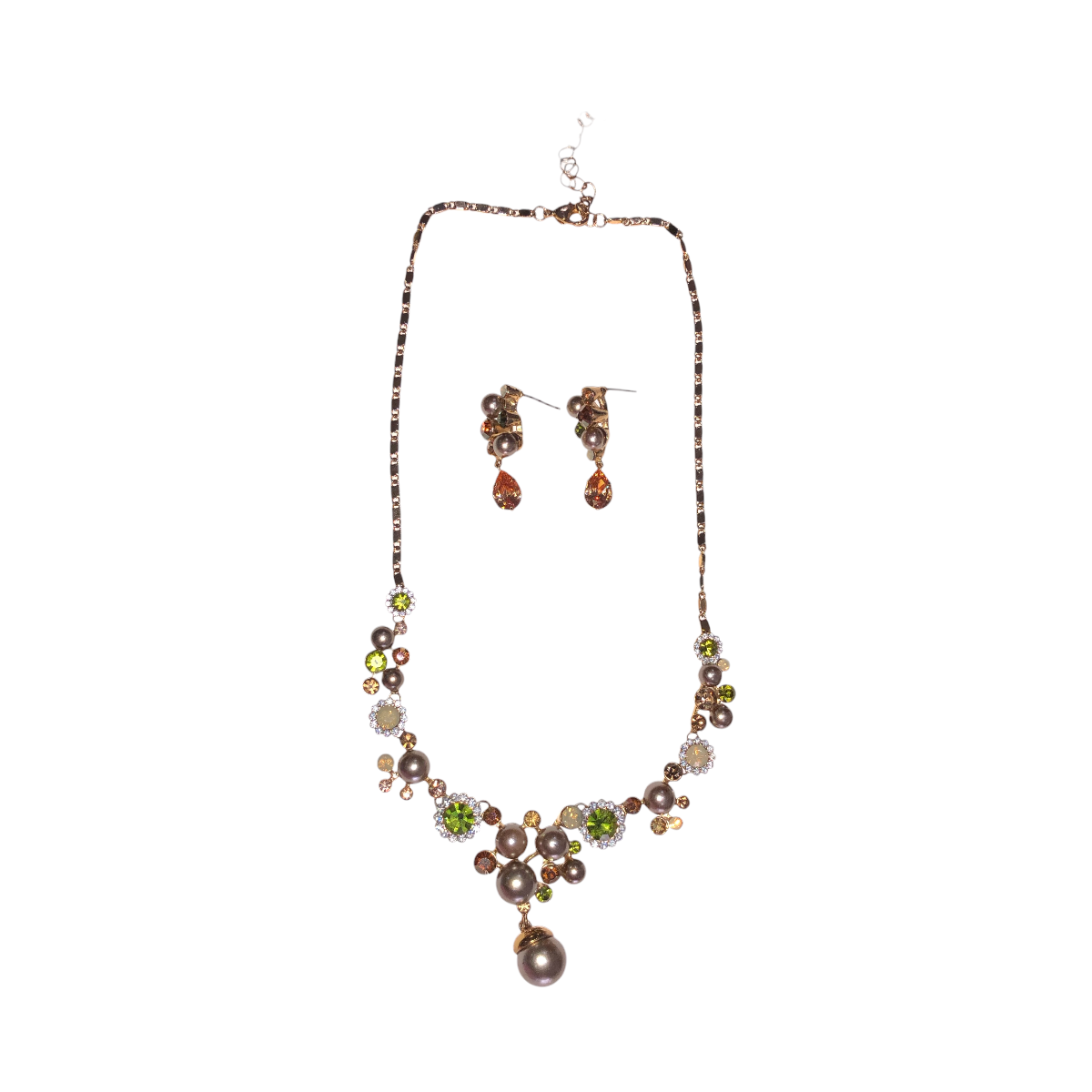 Juego De Collar Y Aretes Cristal Checo