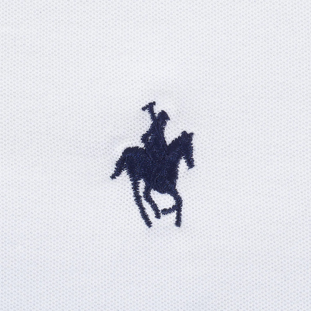 Playera Polo Atemporal Blanca Rock Hampton Polo Team