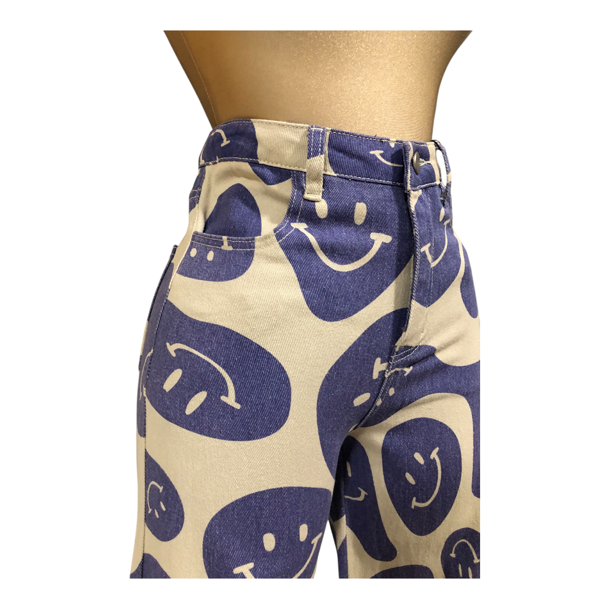 Pantalón estampado caritas azul Erivel