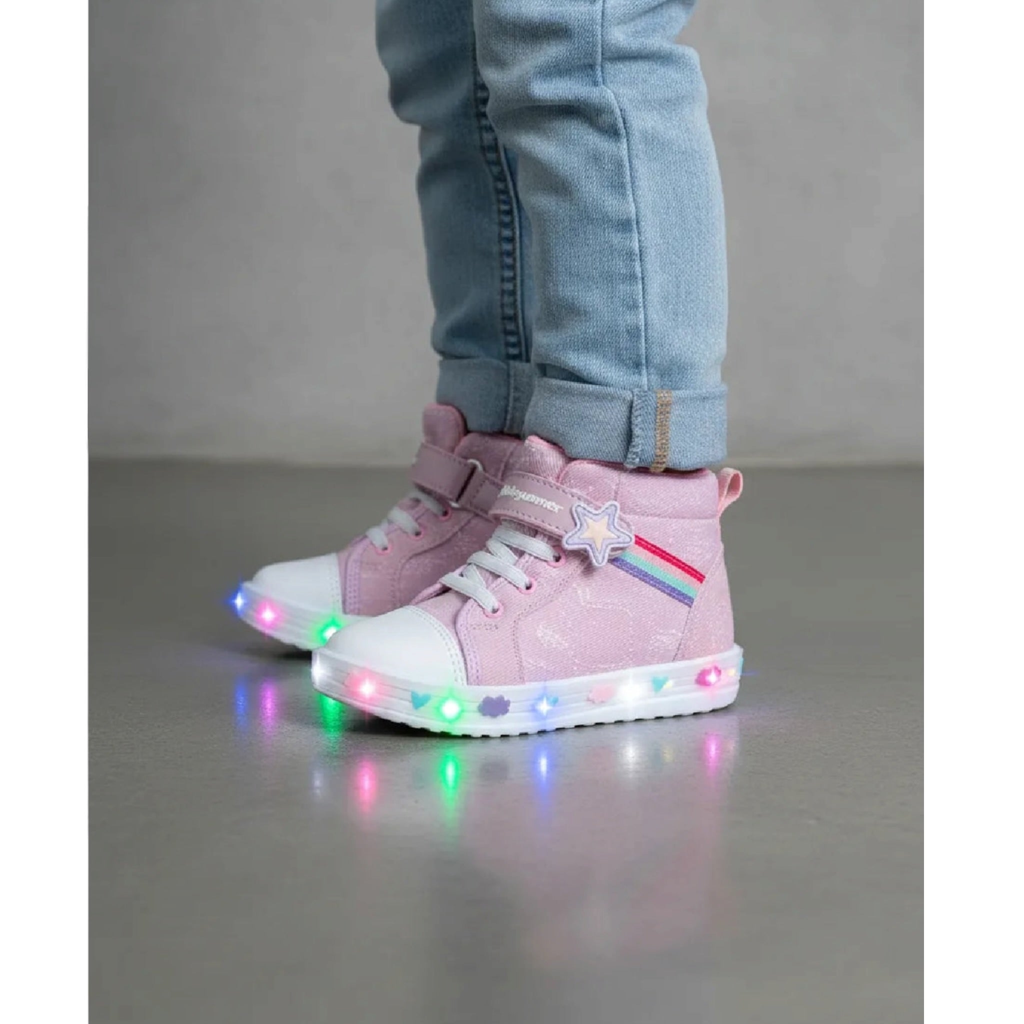 Tenis Con Luz  Arlet Luz Rosa Bubble Gummers