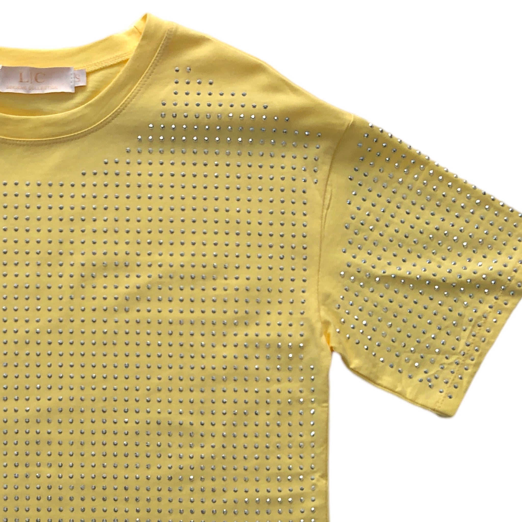 Playera Con Pedrería Amarillo LC