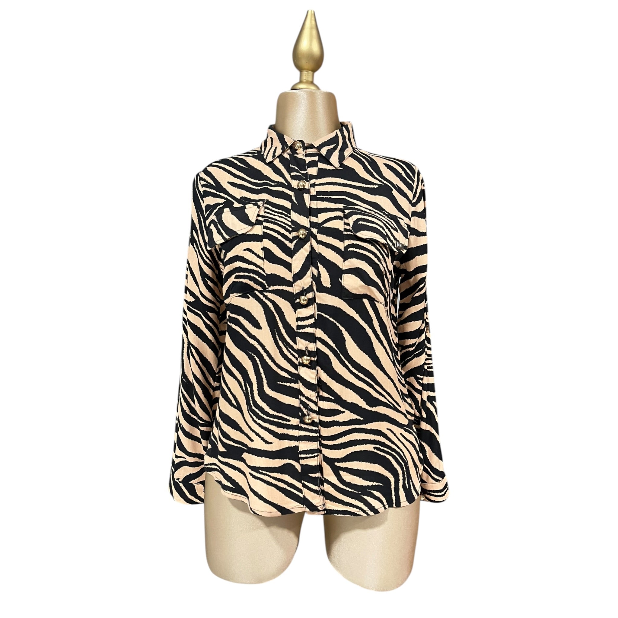 Camisa Estampado Animal Print Beige LC