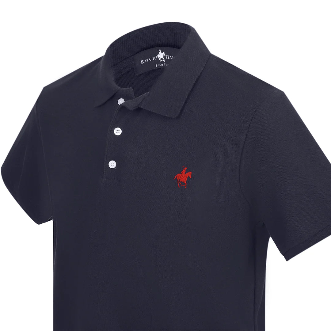 Playera Polo Clásica Azul Marino Rock Hampton Polo Team