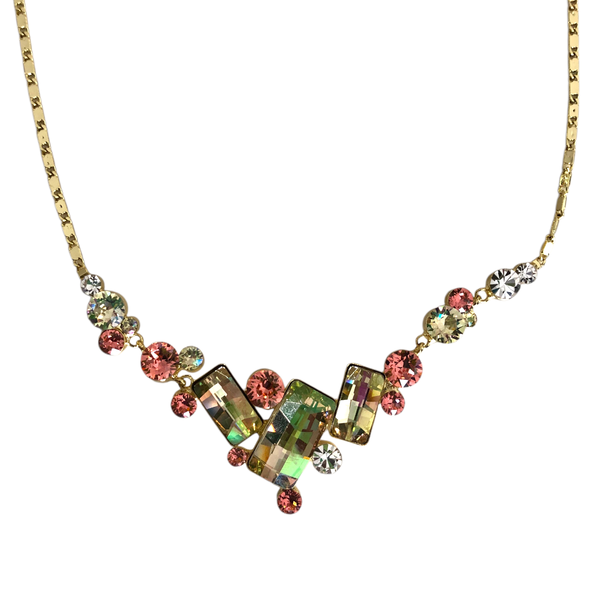 Collar Con Cristales Checo Multicolor