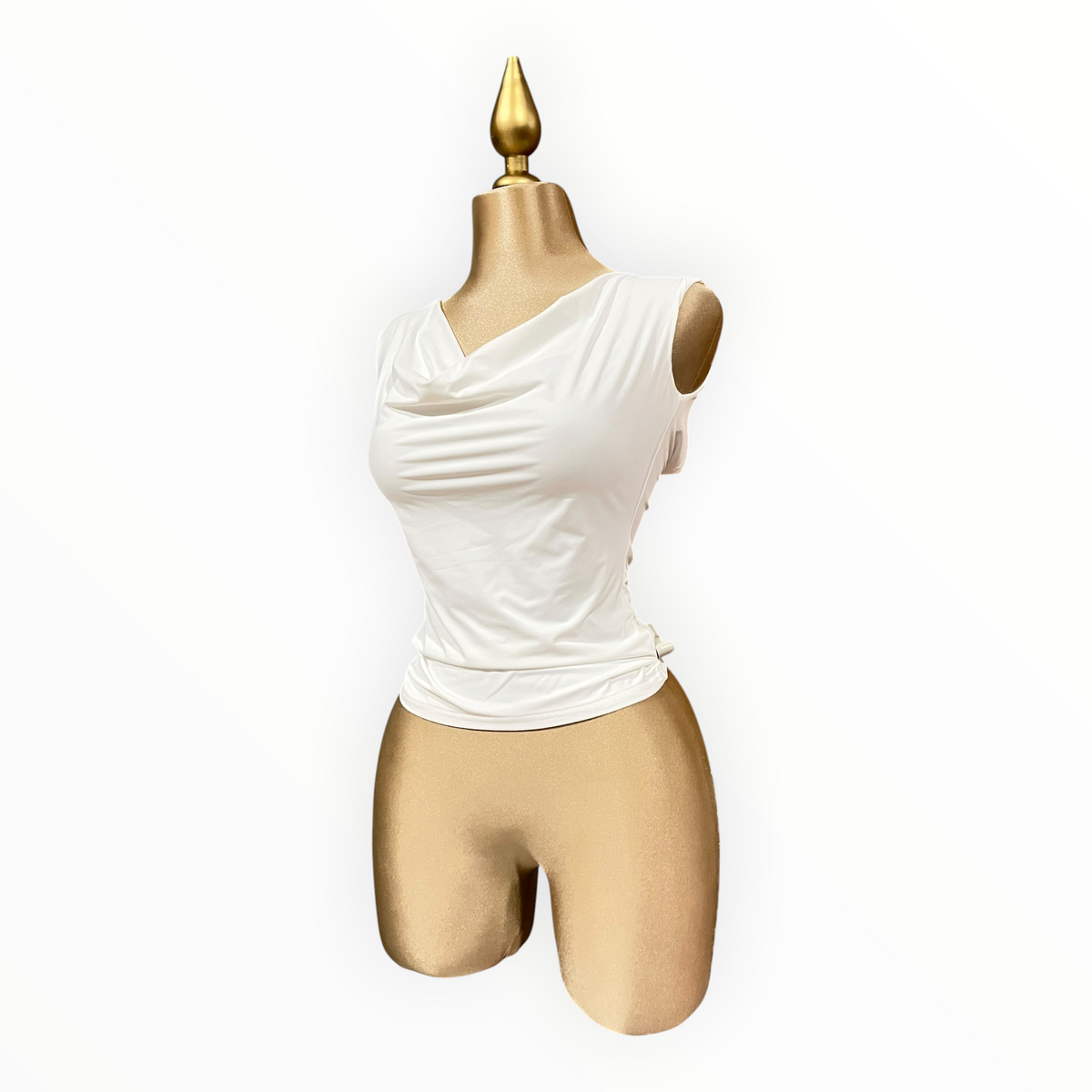 Blusa Ivory Con Escote Posterior Drapeado LC