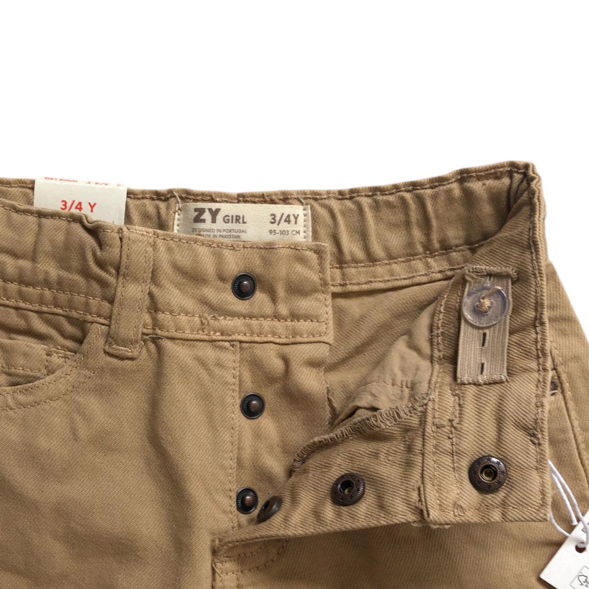 Pantalón Cargo Twill Dark Beige Wide Leg ZIPPY