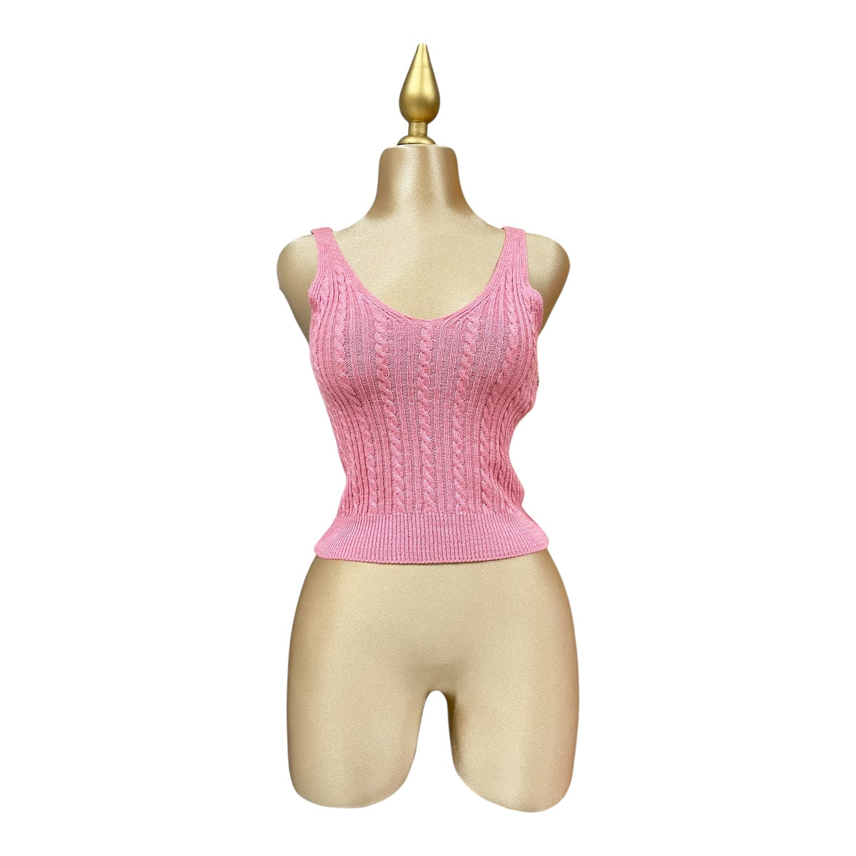 Top Tejido Cuello En V Color Rosa Para Dama OM