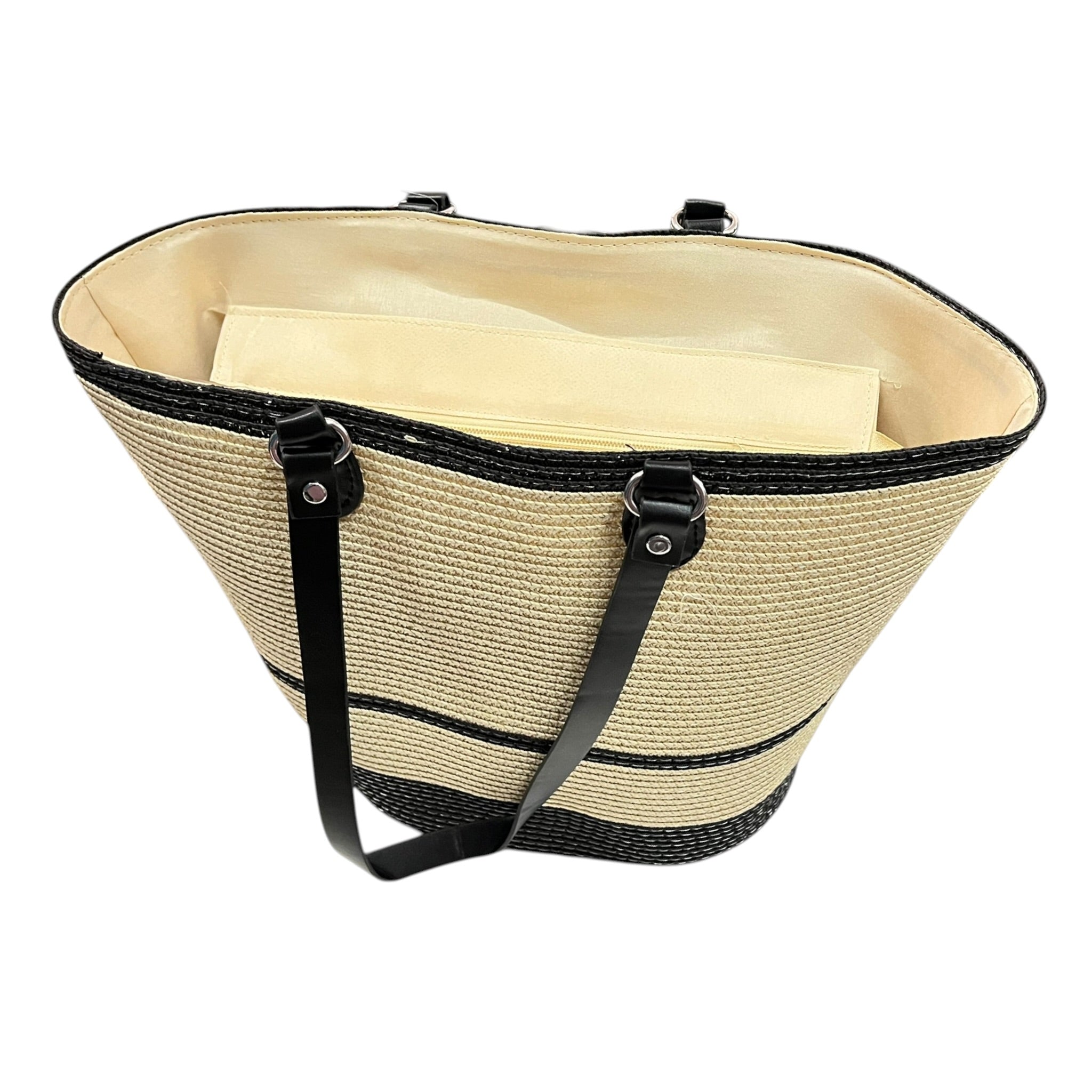 Sombrero Y Bolsa Beige/Negro Mussi