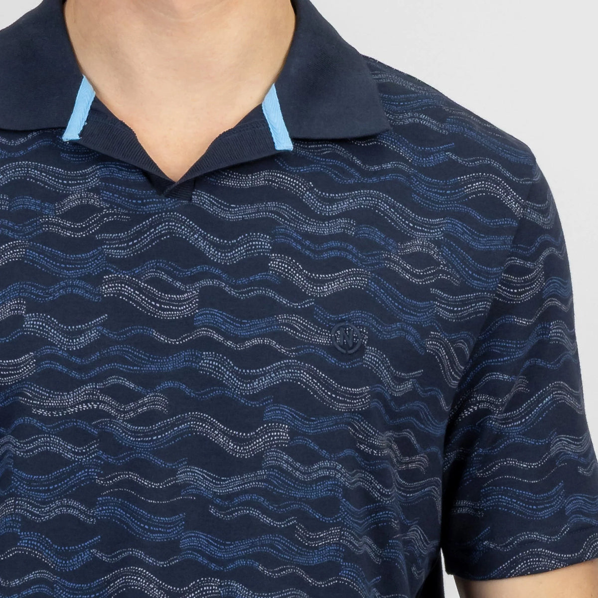 Polo Manga Corta De Hombre Azul Marino Estampado Nautica Jeans