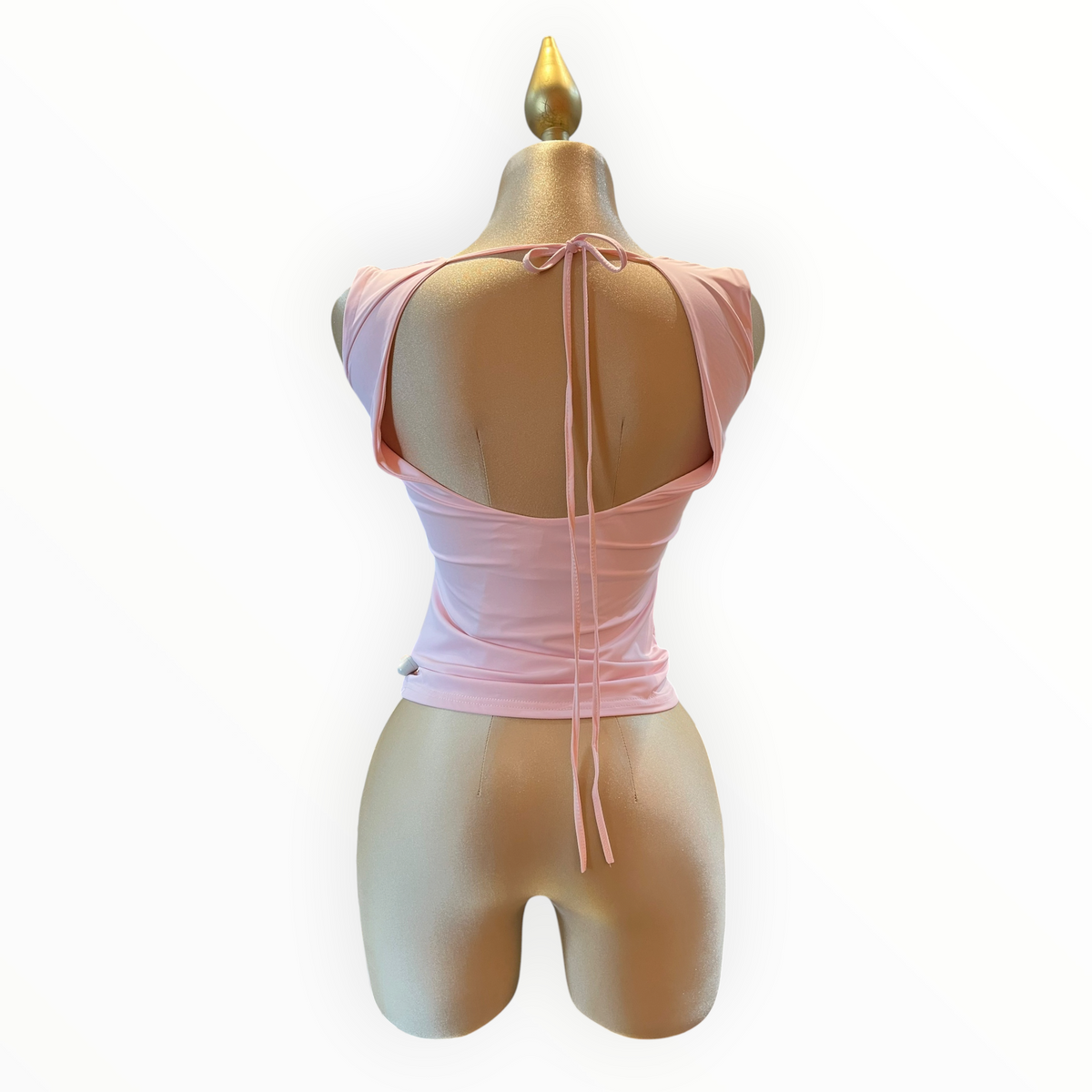 Blusa Rosa Con Escote Posterior Drapeado LC