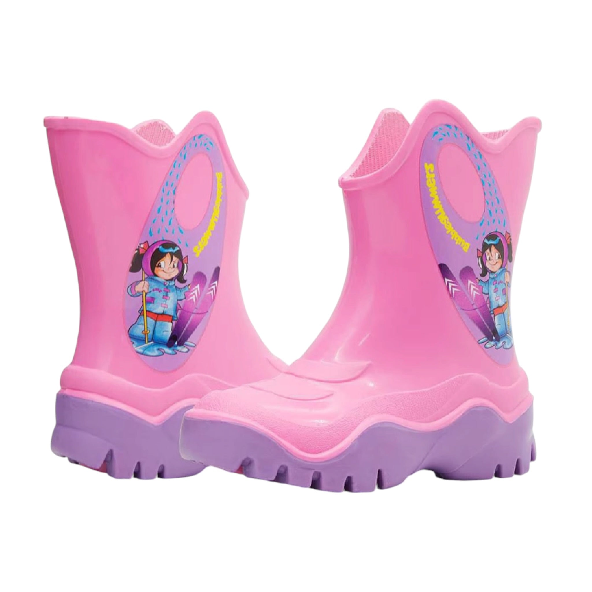 Botas De Lluvia Moon II Rosa / Lila Bubble Gummers