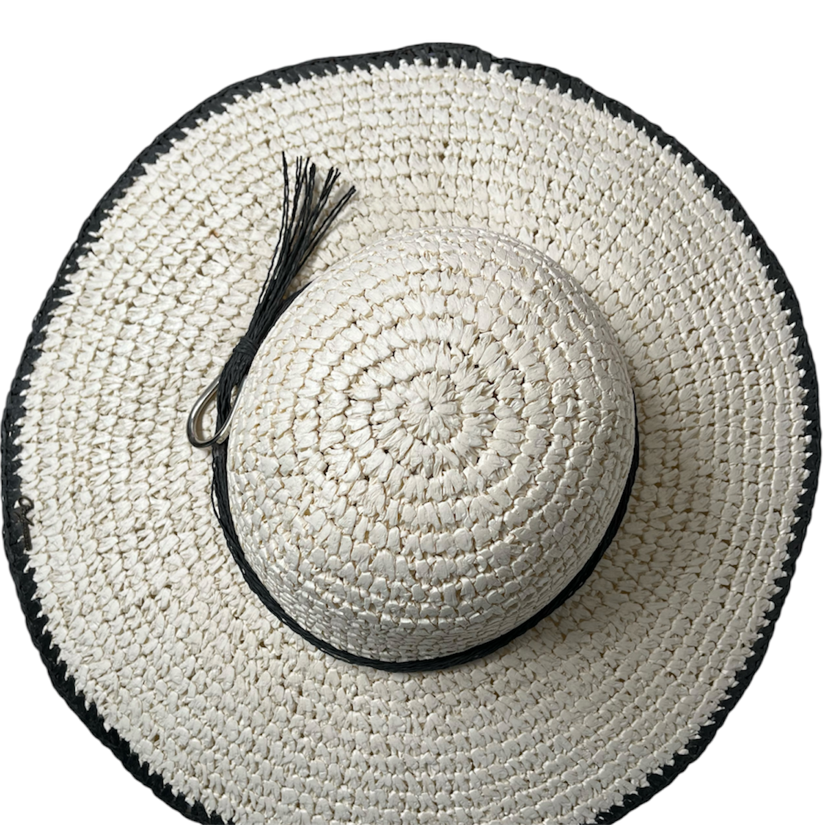 Sombrero Playero Paja Negro PREMIER