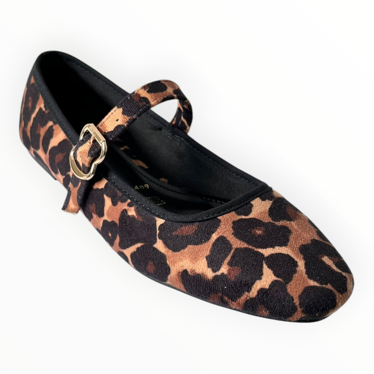Zapato Bailarina Mary Jane Animal Print Senties