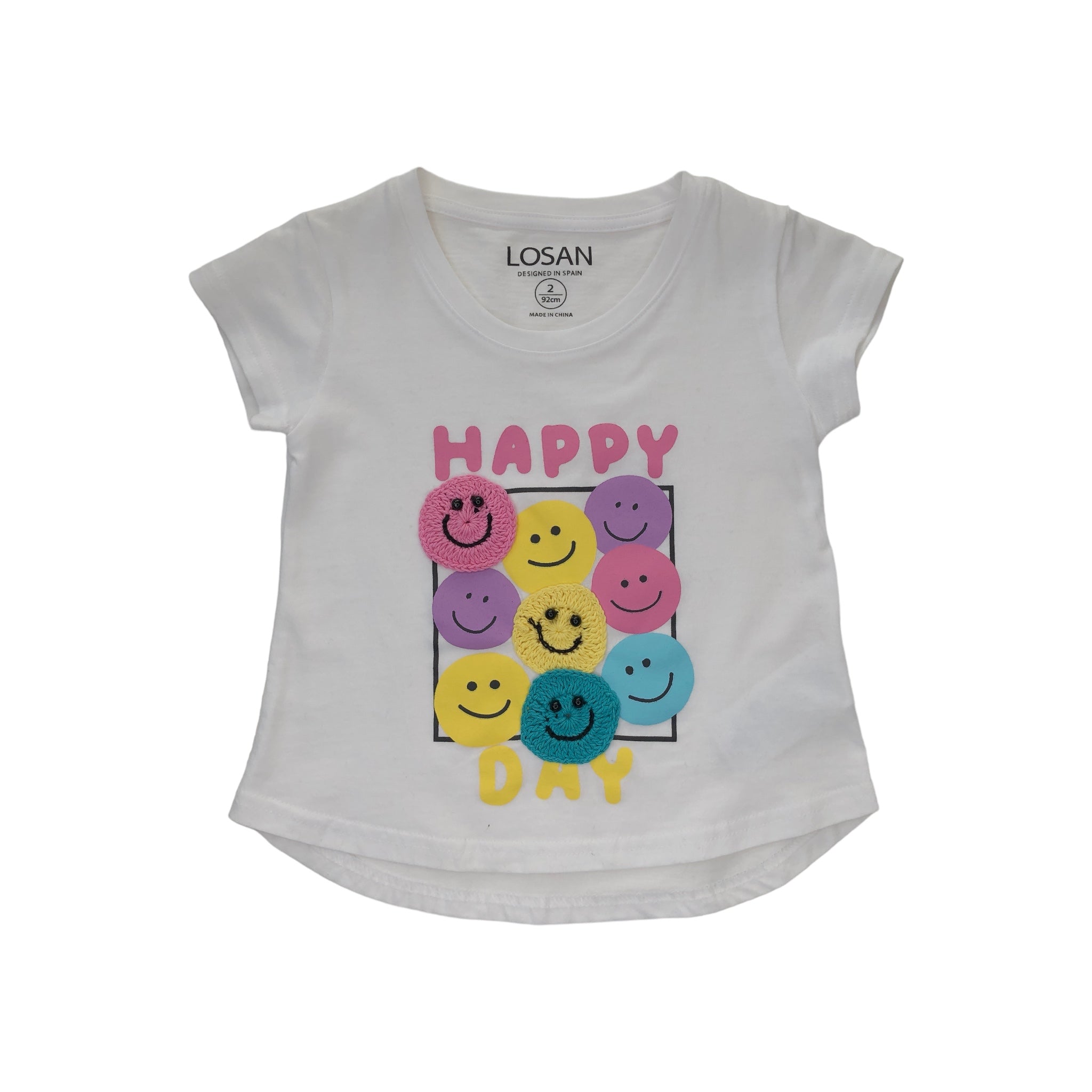 Playera Smile De Manga Corta "Happy Day" Niña Losan