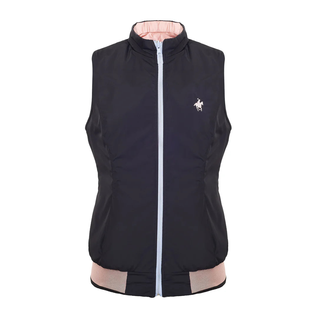 Chaleco Doble Vista Negro/Malva Para Dama Rock Hampton Polo Team