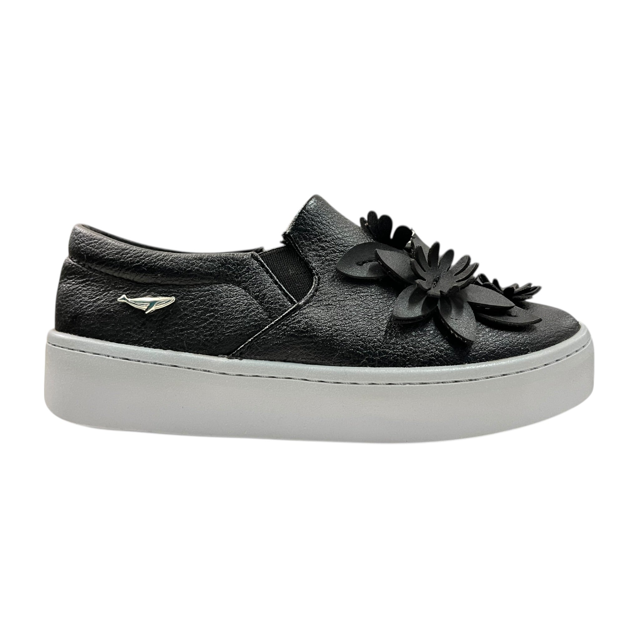 Tenis Negro Flores Para Niña Hemis Ferios