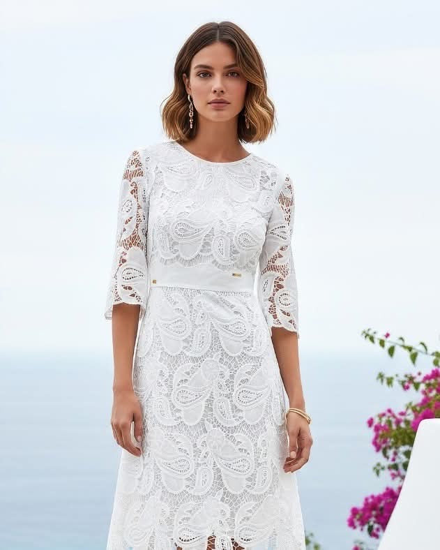 Vestido Blanco Guipur Mussi