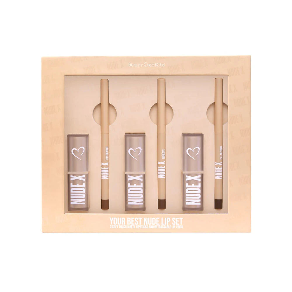 Your Best Nude Lip Set 3 Matte Lipsticks + 3 Retractable Lip Linner Beauty Creations