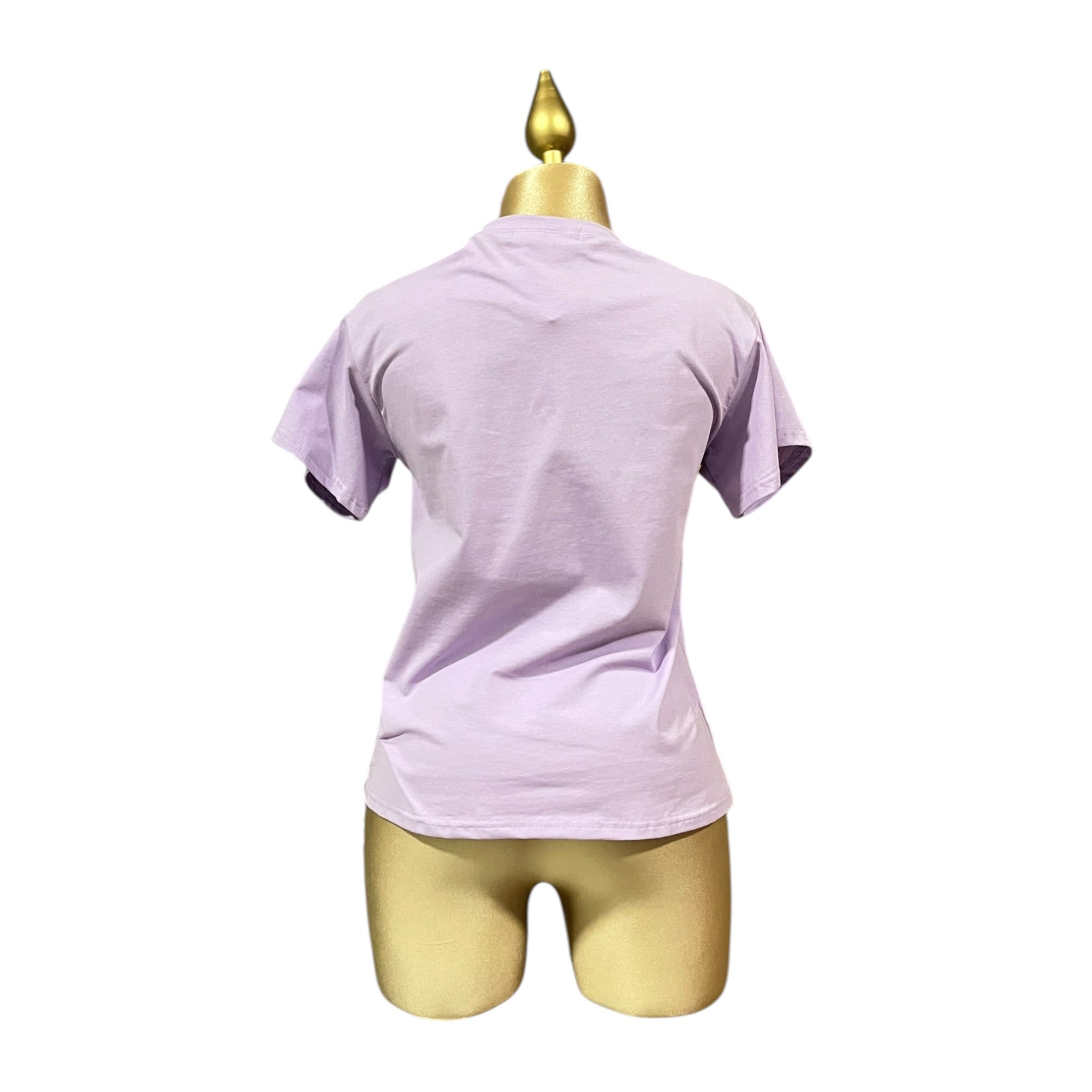 Playera Texto Estampado Lila LC