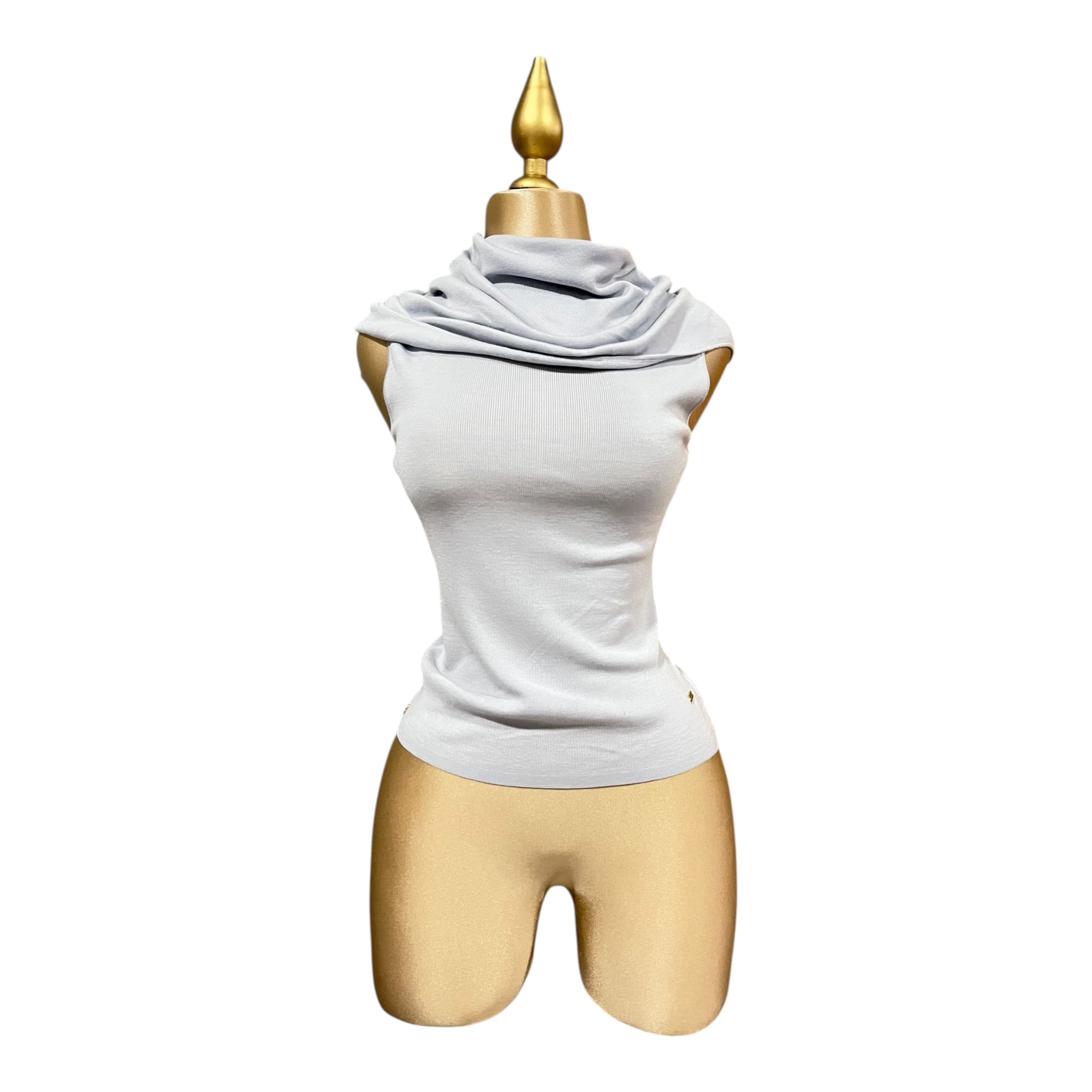 Blusa Sin Mangas Azul Cuello Suelto MUSSI
