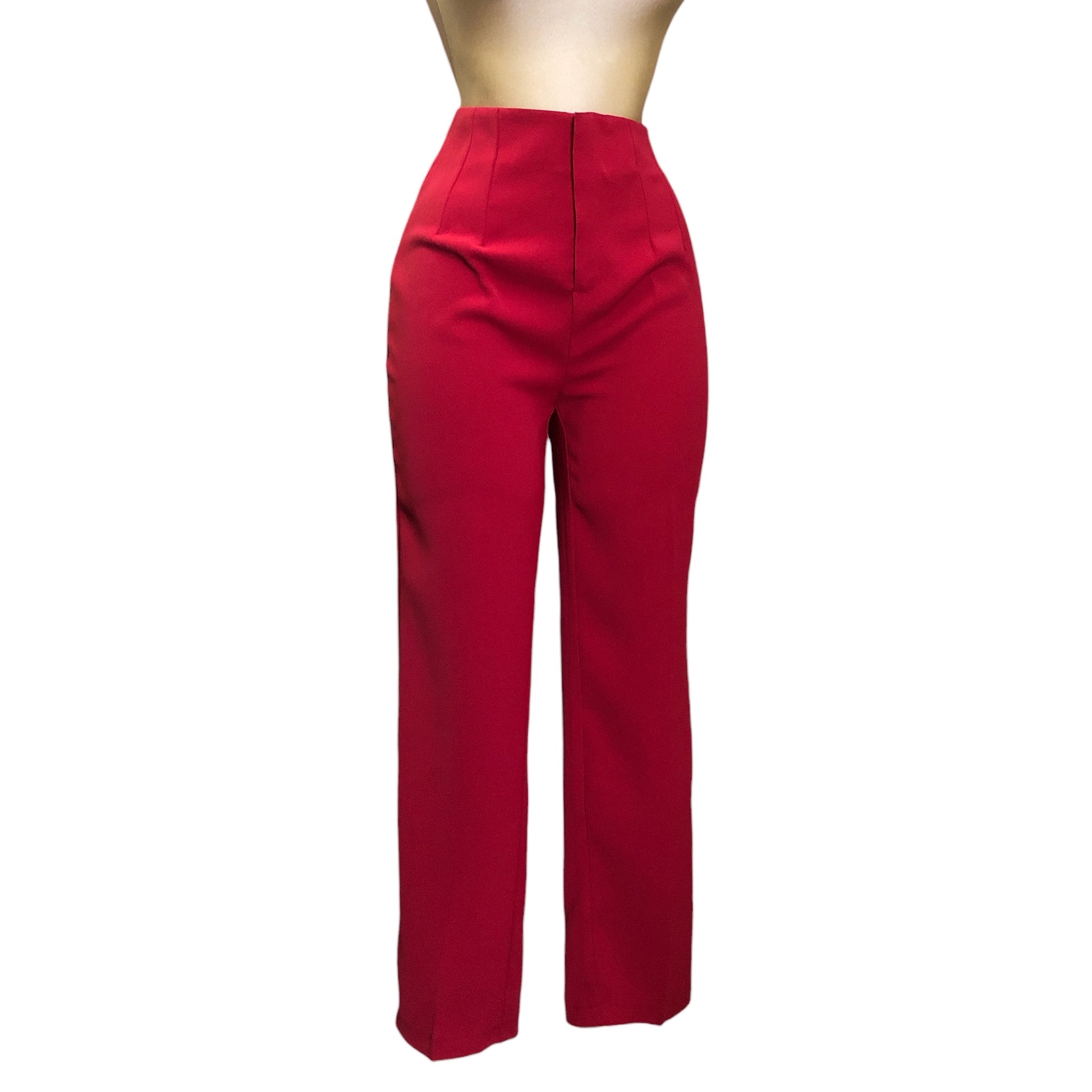 Pantalón Alto de Pinzas Rojo LC