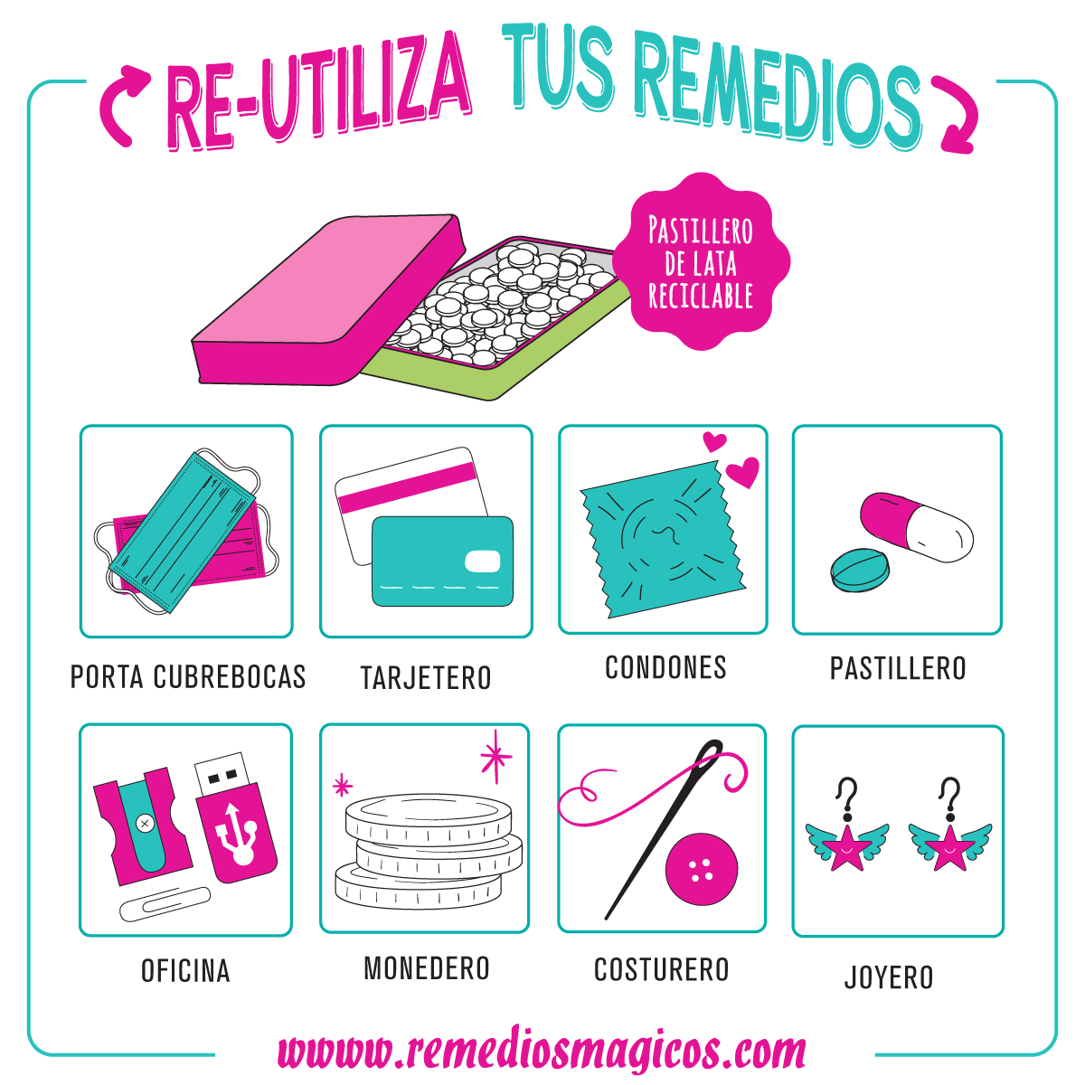 COLECCIÓN 8 REMEDIOS + Caja Madera de regalo pa' decorar Remedios Mágicos