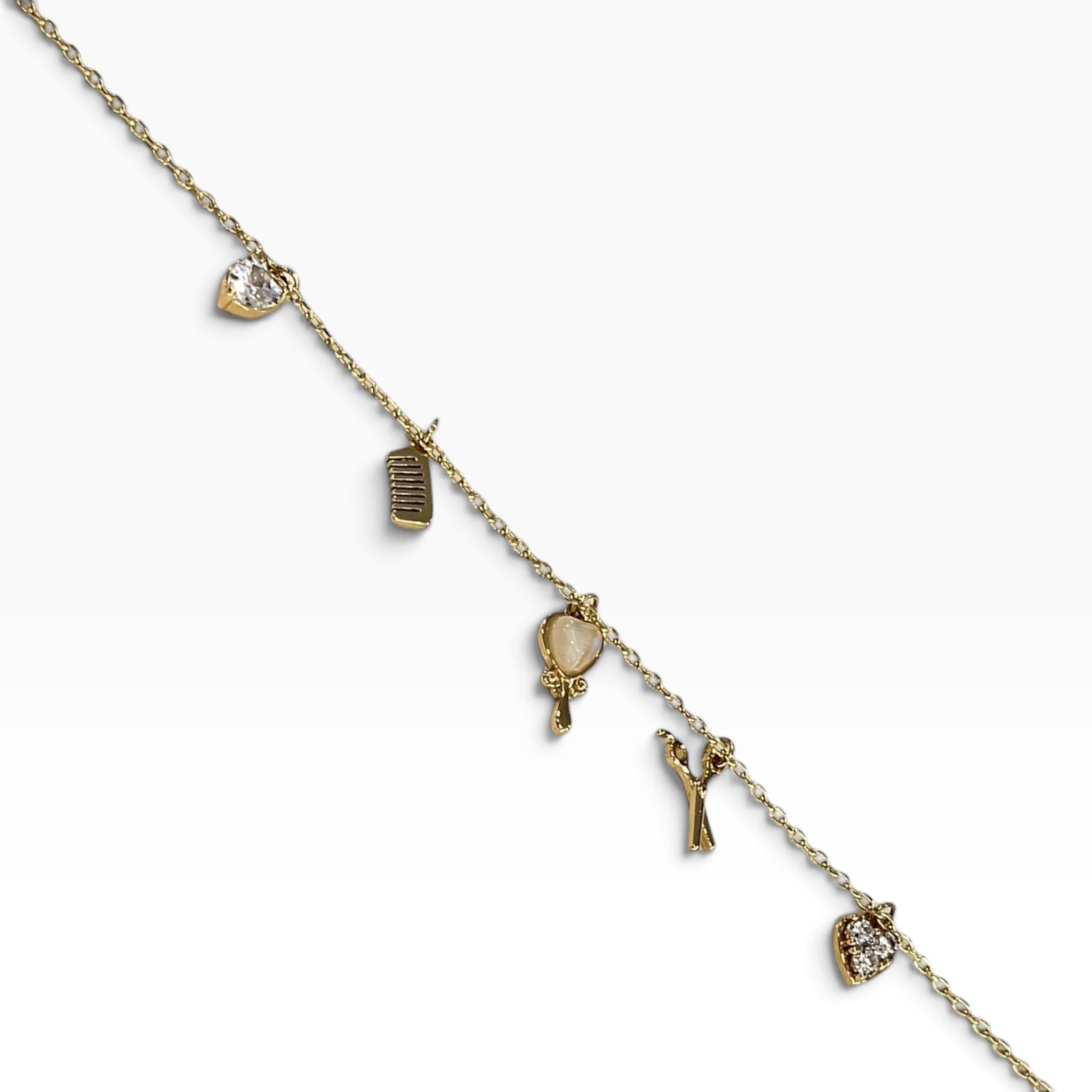 Pulsera Con Dijes Colgantes Con Pequeñas Zirconias Y Cristales Corte SW