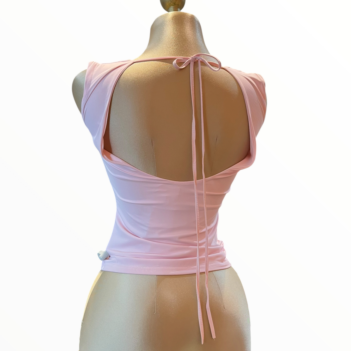 Blusa Rosa Con Escote Posterior Drapeado LC