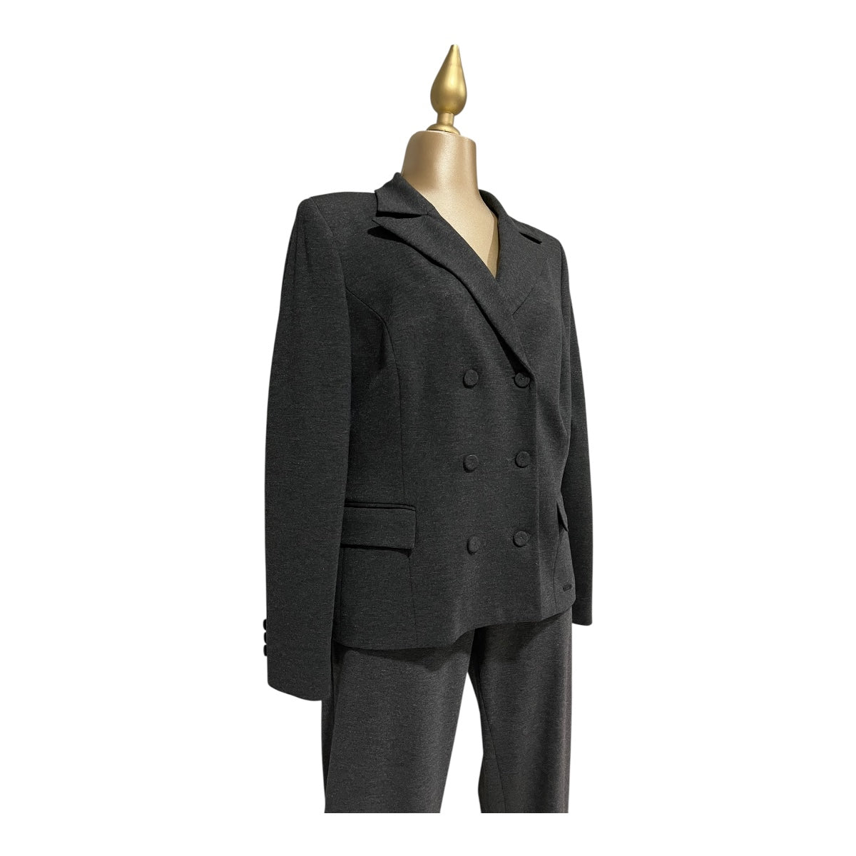 Conjunto Gris Oxford Osc. Saco Y Pantalón Básico