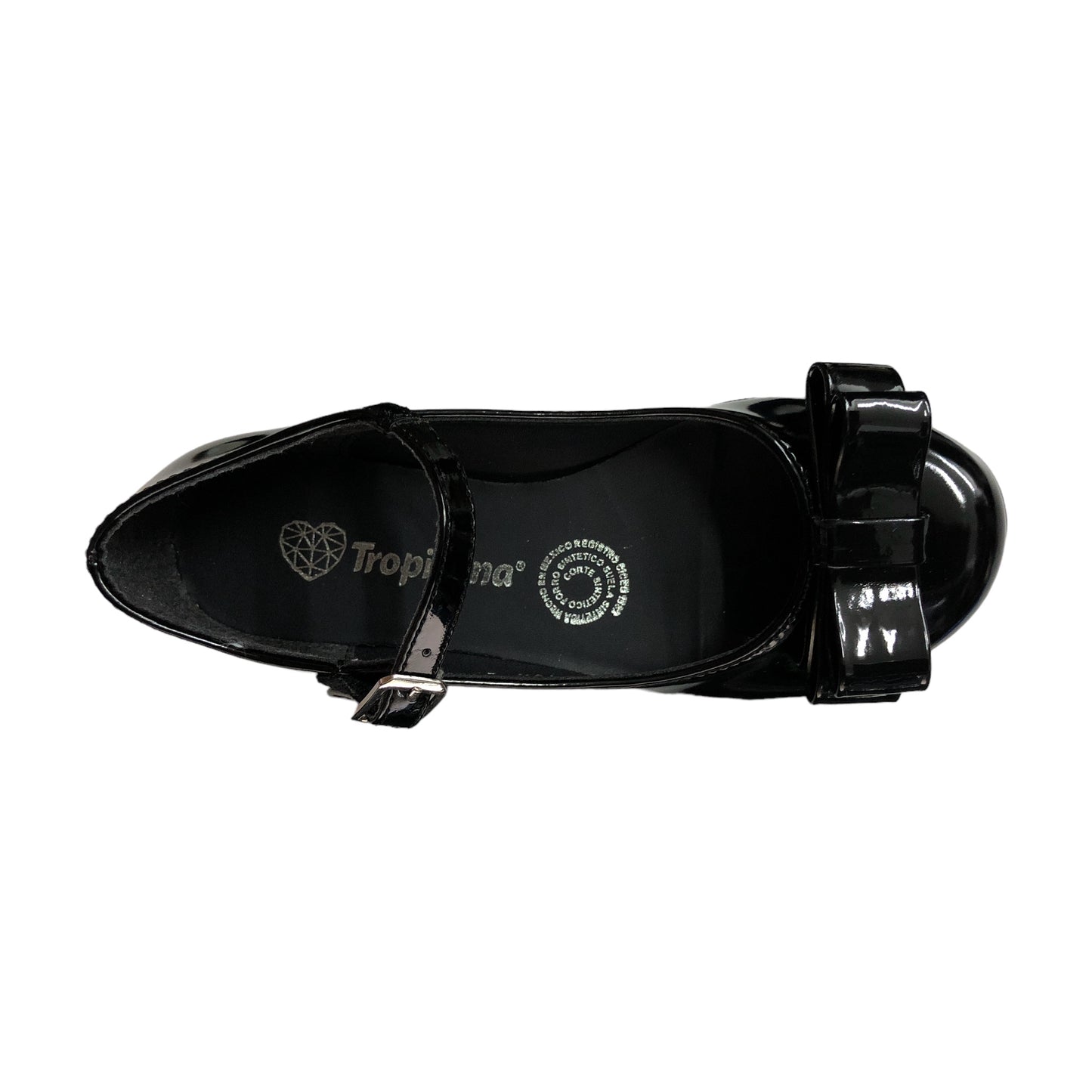Zapato Escolar Charol Con Moño Color Negro Tropicana