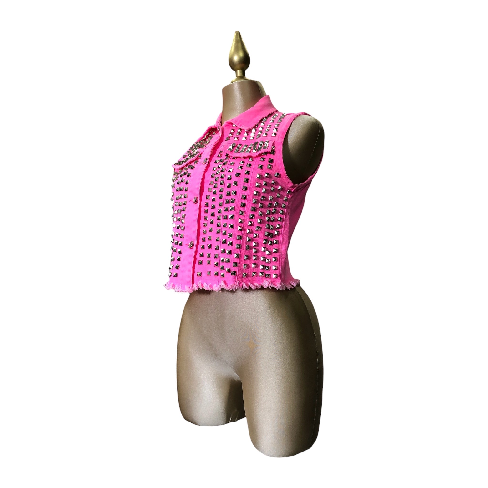 Chaleco Rosa Con Estoperoles LC