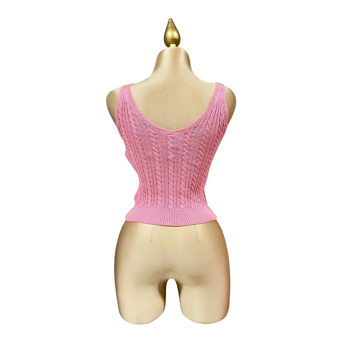 Top Tejido Cuello En V Color Rosa Para Dama OM