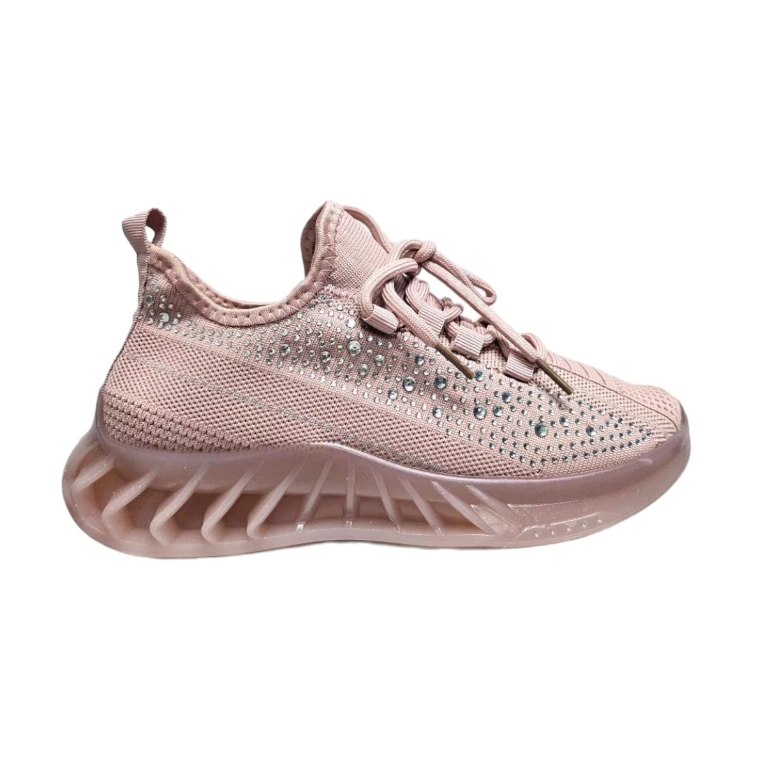 Tenis Deportivo Color Rosa Con Pedrería